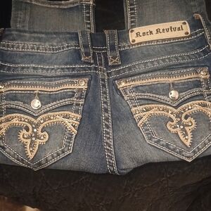 Rock Revival Women's Pilkin Crop Jeans with Embellished Pockets